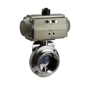 Pneumatic Sanitary Tr-clamp Butterfly Valve 