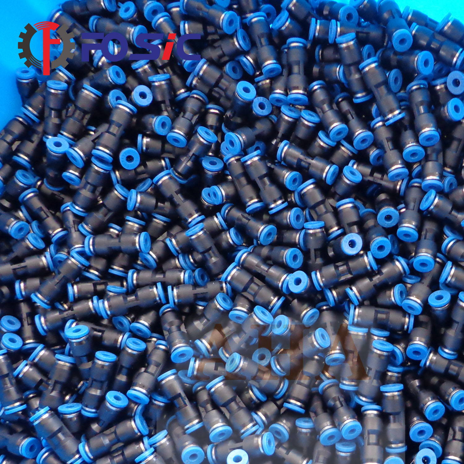 metal blue tube fitting plastic tubing