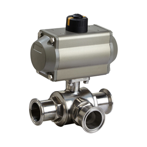 Pneumatic 3 Way Sanitary Ball Valve