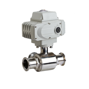 Electric Sanitary 3-way Tri-clamp Ball Valve 